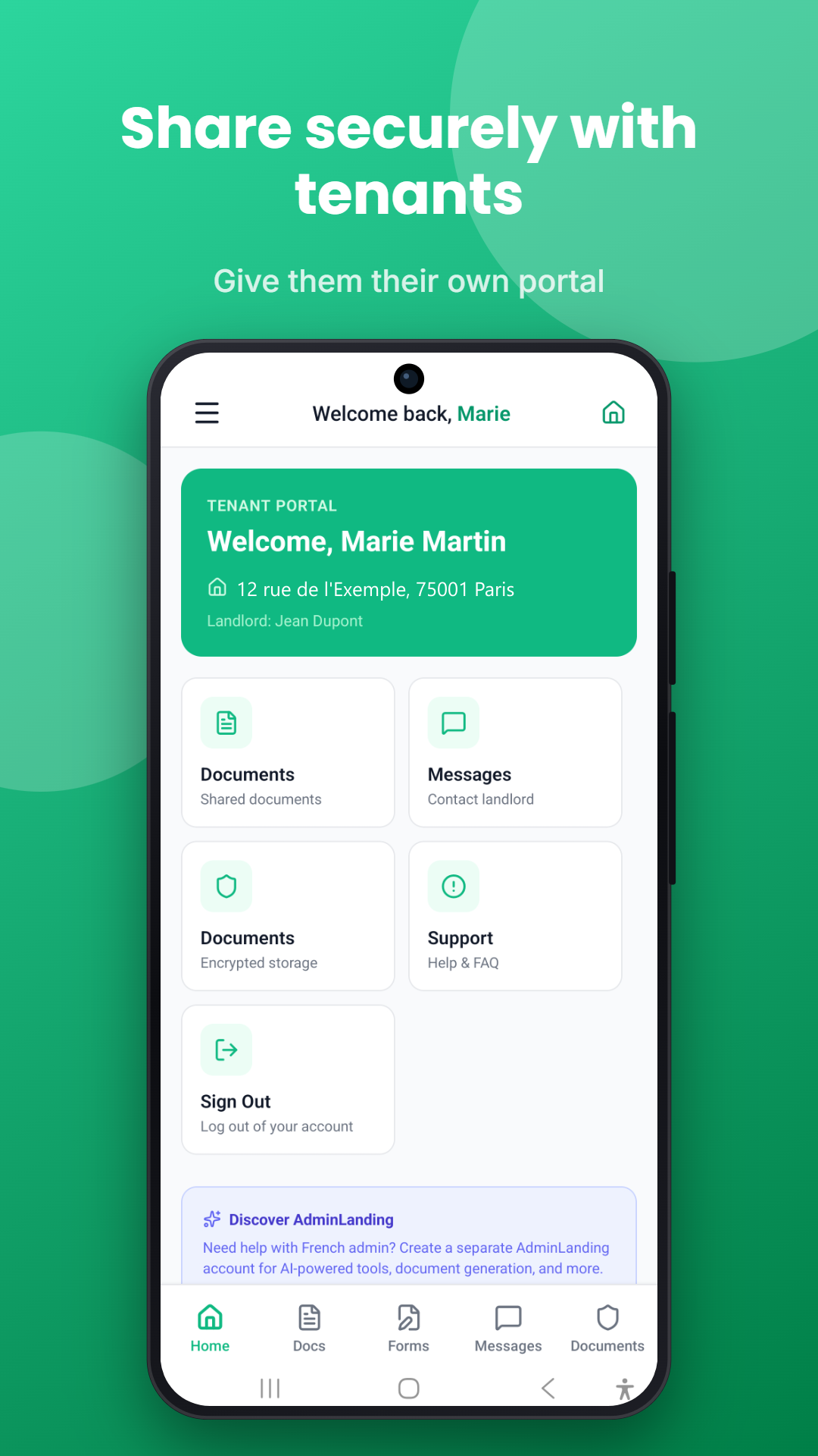 Tenant dashboard